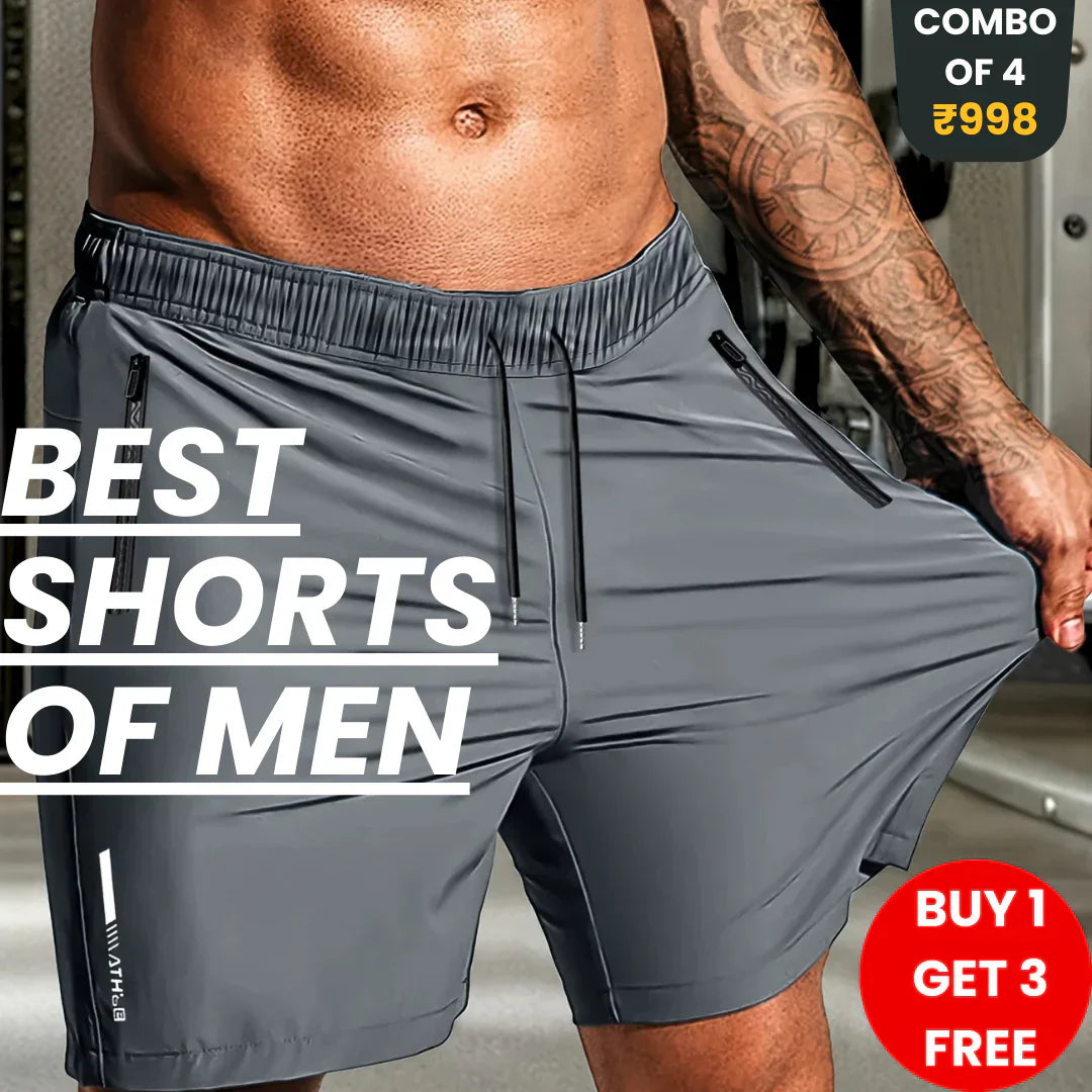 4 Men's Premium Stretch Cotton Shorts Exclusive Combo – Pay for 2, Get 2 FREE