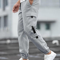 Men's Solid Cargo Pant Grey