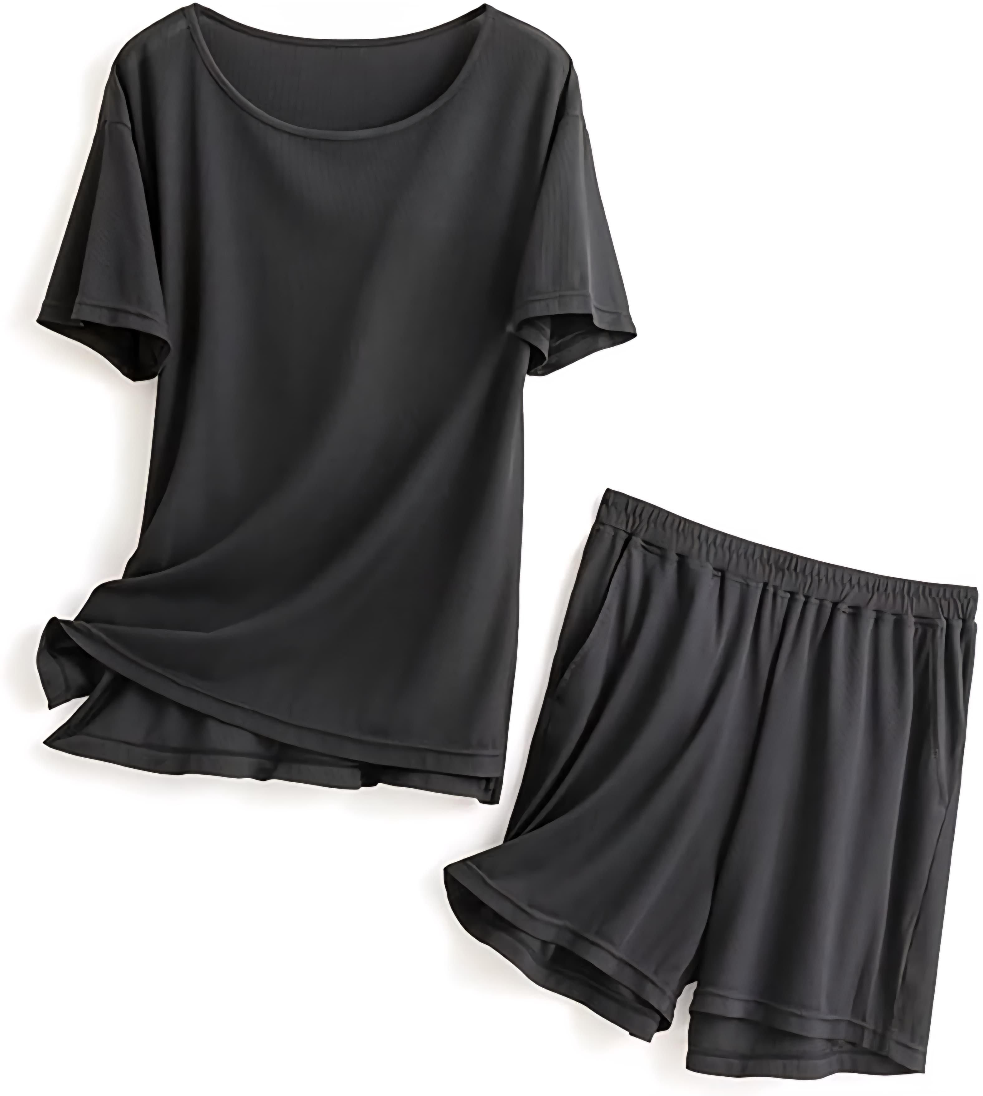Solid Couple Co-Ord Set (T-Shirt & Shorts)