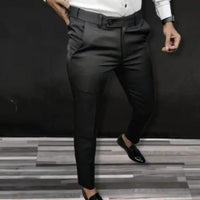 Premium Waist Adjustable Lycra Men's Trouser Black