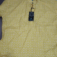 Men's Printed Spread Collar Casual Shirt Yellow