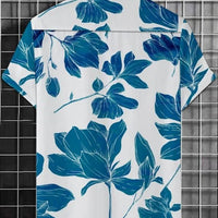 Men's Printed Half Sleeves Regular Collar Casual Shirt